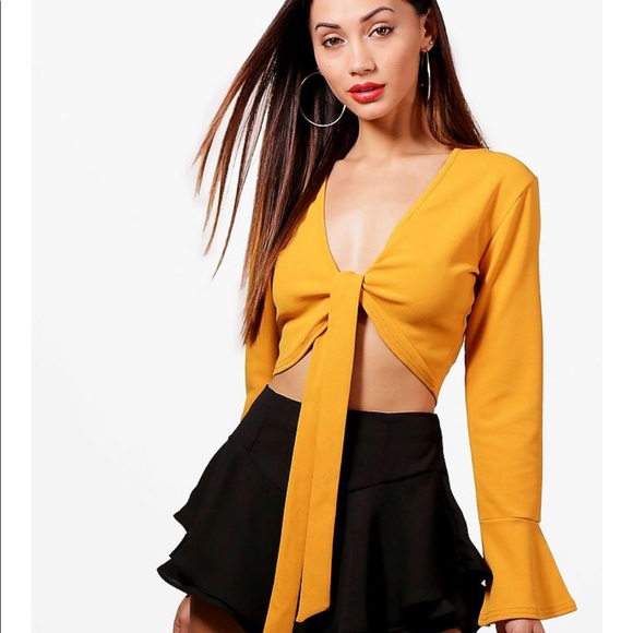 yellow front tie top